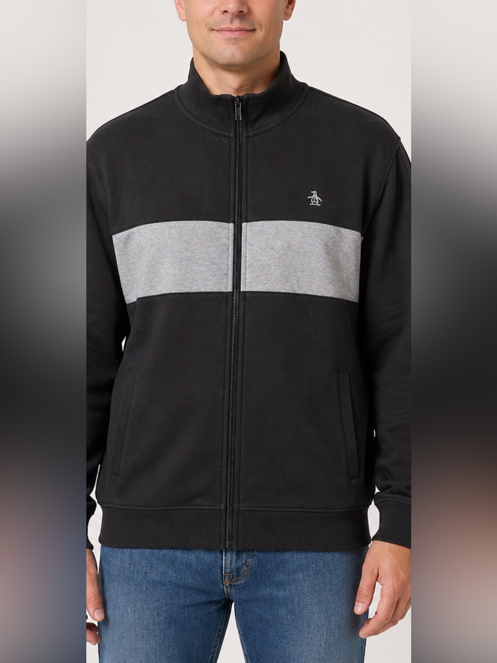 Original Penguin Men’s XXL Black Gray Track Jacket